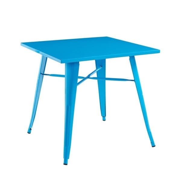 Garden Bar Table - Metal - L80 x W80 x H76 cm - Blue Blue