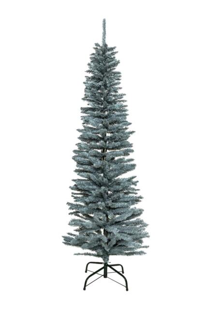 6Ft Artificial Flocked Slim Christmas Pencil Tree Holiday Home Decorations with Pointed Tips Green