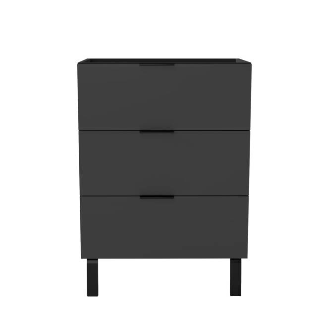 AICA 600mm Grey Bathroom Vanity with Basin,3 Soft Close Drawers for Storage,flat packed