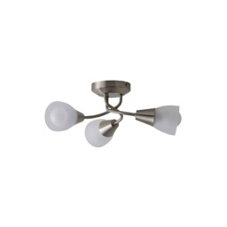 ValueLights Ricardo Brushed Chrome Ceiling Light and Warm White Bulb