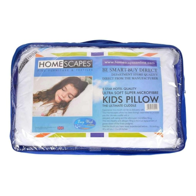 Homescapes Kids Super Microfibre 40 x 60 cm Toddler Pillow White
