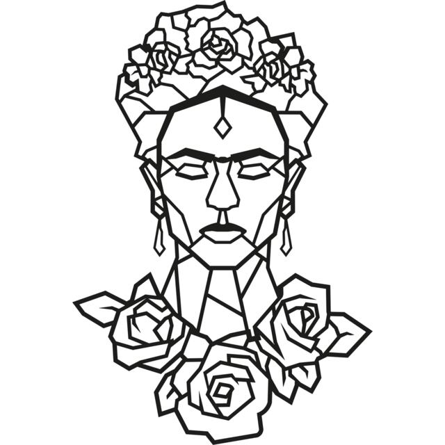 Decortie Frida Rose Metal Wall Art 41x60cm Black