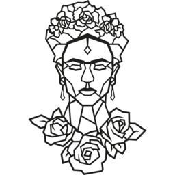Decortie Frida Rose Metal Wall Art 41x60cm Black