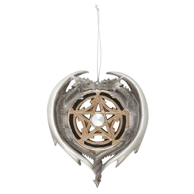Anne Stokes Dragon Magic Hanging Ornament - Silver/Bronze - One Size