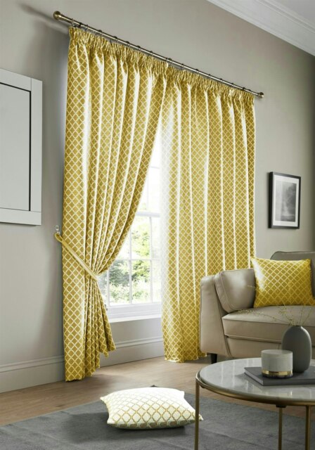 Cotswold Pencil Pleat Curtain - Ochre - 116 cm x182cm