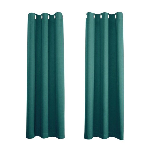Teal Blackout Curtains - Eyelet Thermal Curtain - 46 x 63 Inch Drop - 2 Panel Blue One Size