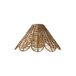 ValueLights Vine Natural Rattan Flower Scallop Pendant Shade and Bulb