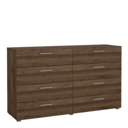 Pepe Wide Chest of 8 Drawers (4+4) in Walnut