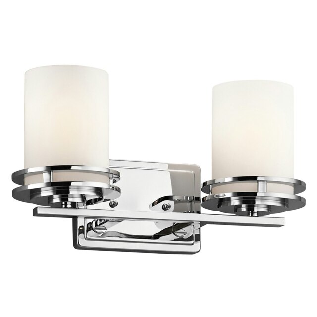 Hendrik 2 Light Bathroom Wall Light Polished Chrome IP44, G9
