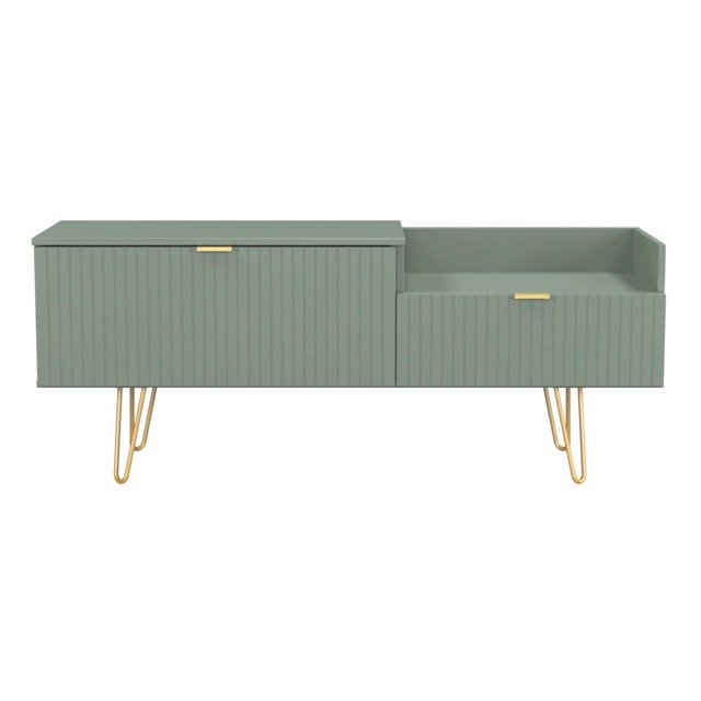 Bexley 2 Drawer 2 Level Media Unit in Reed Green (Ready Assembled) Green Reed Green