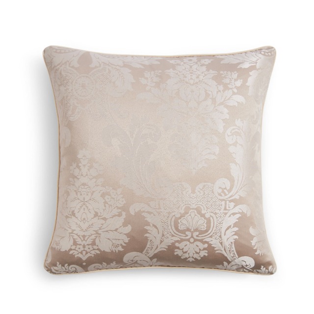 Catherine Lansfield Damask Jacquard Cushion Gold Champagne Gold 43x43cm