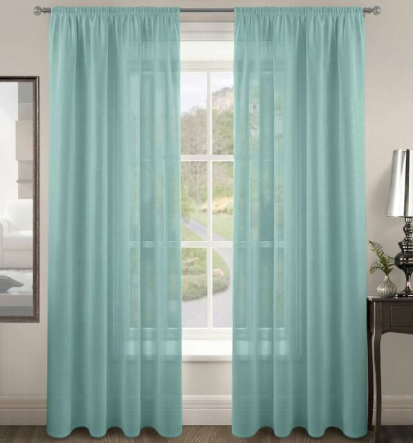 Velosso Riva Slot Top Voile Panel - 150cm x 182cm Blue Duck Egg