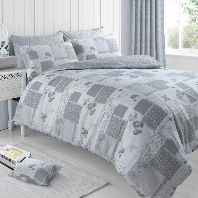 Velosso Maya Printed Cotton Blend Duvet Cover and Pillowcase Set Grey Single