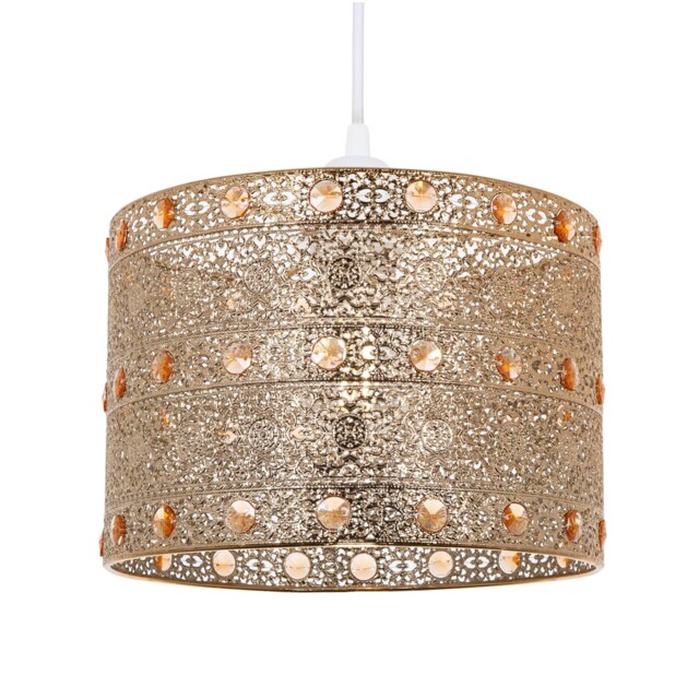 Polished Gold Acrylic Gem Moroccan Style Chandelier Pendant Light Shade Gold Gold 1