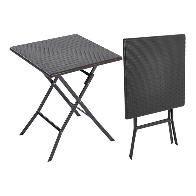 Living and Home Square Rattan Folding Outdoor Bistro Table