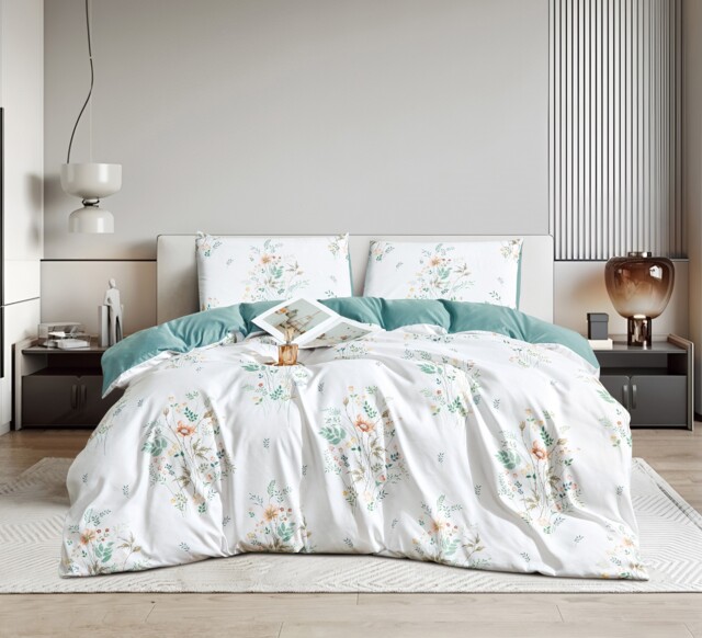Ezysleep Evie Floral Printed Duvet Set - Duvet Cover And Matching Pillowcases Multi