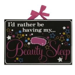 "Celebrations Girl Talk Glass Plaque ""I'd rather be having my beauty sleep"""