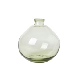 BHS Round Glass Vase, Green