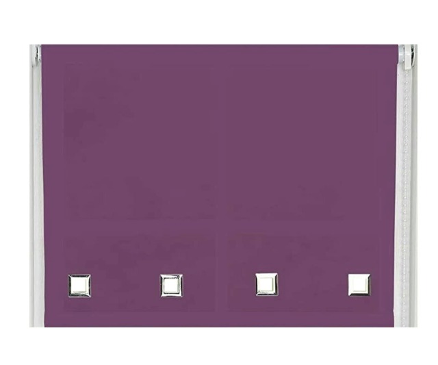 80cm Aubergine Square Eyelet Edge Roller Blind Purple Purple