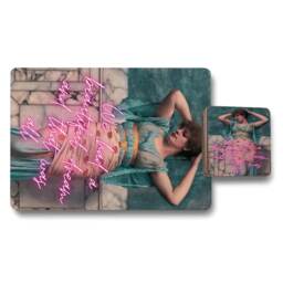 Designer Placemats And Coaster Set 12 Pieces Wood Bottom 11x8 3.7 Coasters