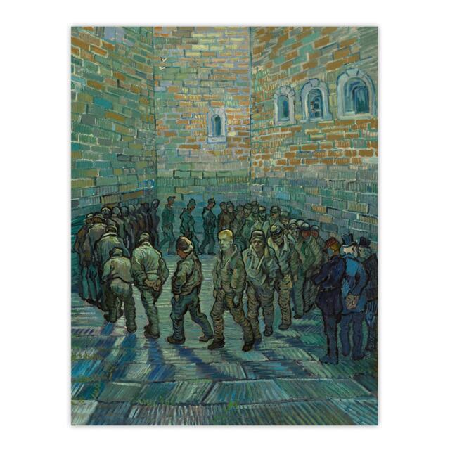 "Penitentiary Prisoners Exercising Van Gogh Wall Art Poster Print 12X16"""