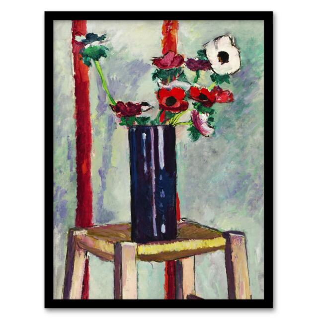 Henry Lyman Sayen Anemones in Vase Still Life Framed Wall Art Picture Print A3