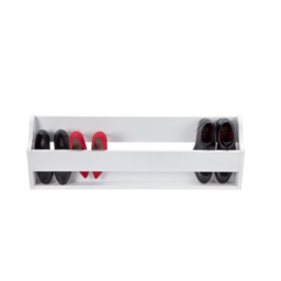 Richmond Wall-Mounted Shoe Rack, White Wooden Storage Organiser White 1
