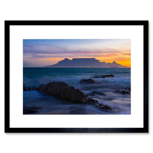 Composition Atmospheric Table Mountain South Africa Framed Wall Art Print
