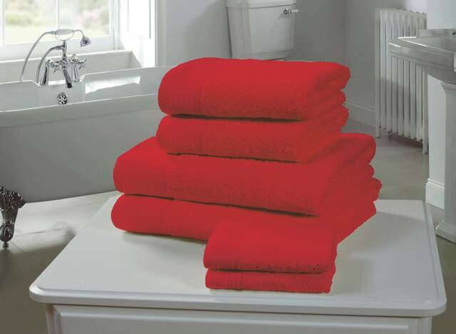 Chatsworth 600gsm Pure Cotton Towels Soft & Absorbent Red Ruby Face cloth 1