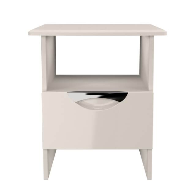 Holborn Bottom Drawer Lamp Table in Kashmir Gloss & Kashmir (Ready Assembled) Cream Kashmir Gloss & Kashmir