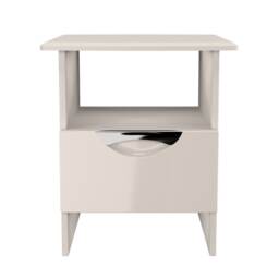 Holborn Bottom Drawer Lamp Table in Kashmir Gloss & Kashmir (Ready Assembled) Cream Kashmir Gloss & Kashmir