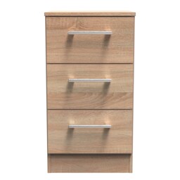 Cornwall 3 Drawer Bedside Cabinet in Bardolino Oak (Ready Assembled) Brown Bardolino Oak