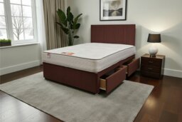"SKY Plush Bed Set With Mattress, 2 Drawers Same Side & 24""Headboard"