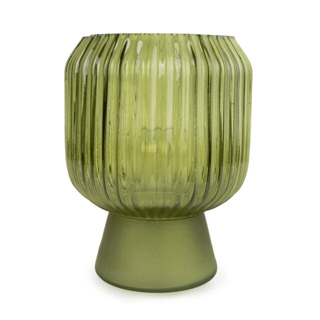 Battery Operated Ridged LED Touch Table Lamp - Green