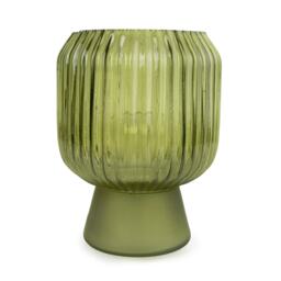 Battery Operated Ridged LED Touch Table Lamp - Green