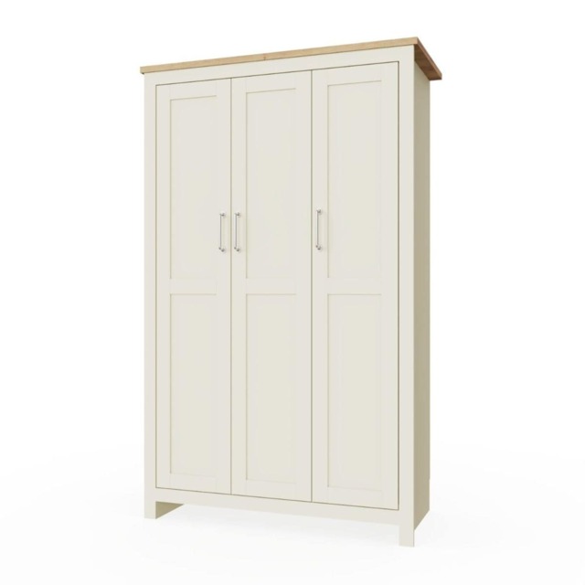 Lisbon Cream 3 Door Wardrobe Bedroom Furniture Storage Cupboard