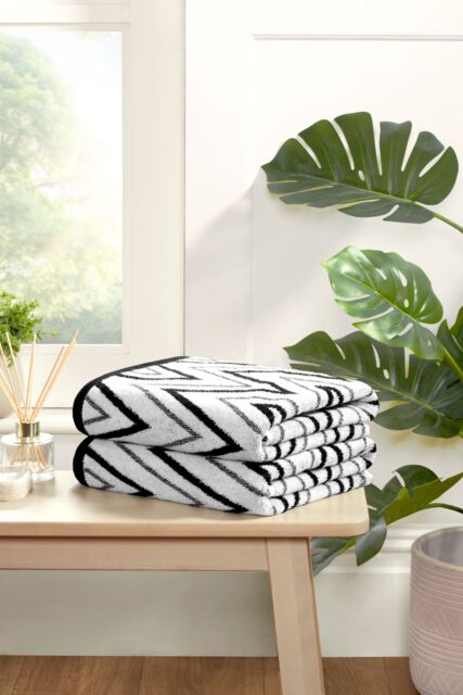 Helix Pure Cotton Bath Sheet Towels Set Of 2 Black Bath sheet 2