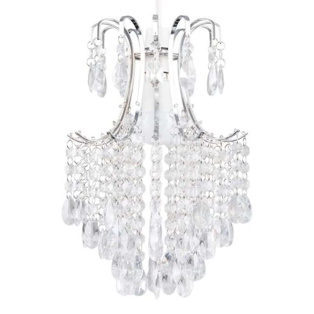 ValueLights Donah Pendant Shade Clear Acrylic Droplets Silver
