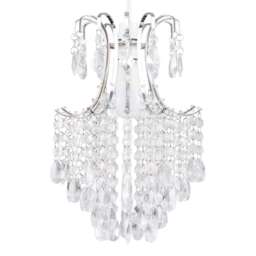 ValueLights Donah Pendant Shade Clear Acrylic Droplets Silver