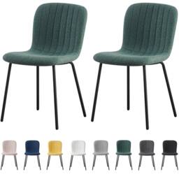 MCC Direct Set of 2 Bouclé Fabric Dining Chairs Kitchen Accent Chairs Bella