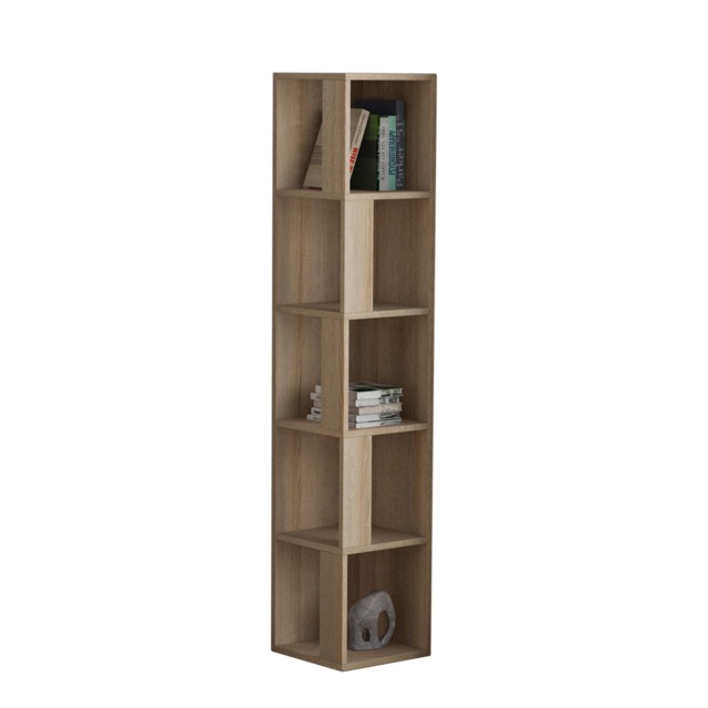 Decortie Piano Bookcase 31x31x159cm Oak