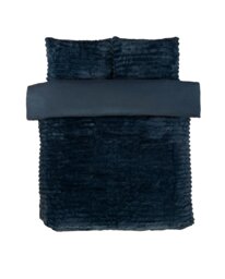 Chunky Ribbed Fur Polyester Duvet Cover Set with Pillowcase Grey Charcoal King 1
