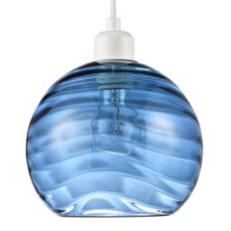 Modern Designer Midnight Blue Circular Ribbed Glass Non Electric Pendant Shade Blue Midnight Blue 1