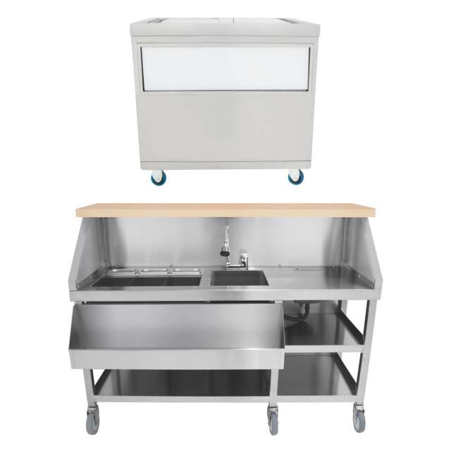 Mobile Cocktail Bar Station & Ice Cart â€“ 800mm
