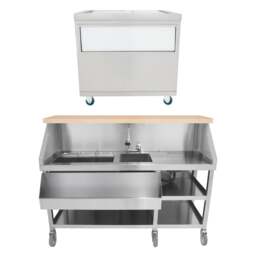 Mobile Cocktail Bar Station & Ice Cart â€“ 800mm