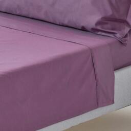 Homescapes Grape Egyptian Cotton Flat Sheet 200 Thread Count, Super King Size Purple Super King