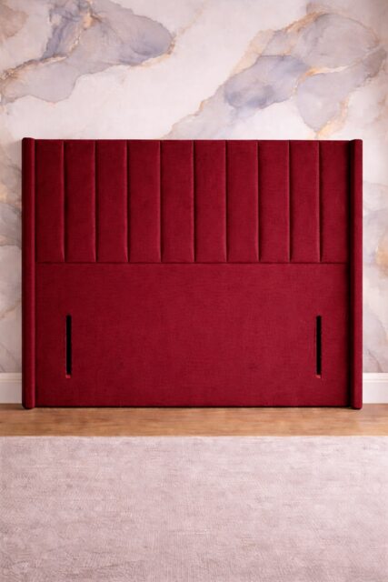 Maroon Plush Panel Wing 54inch Floorstanding 6FT Headboard