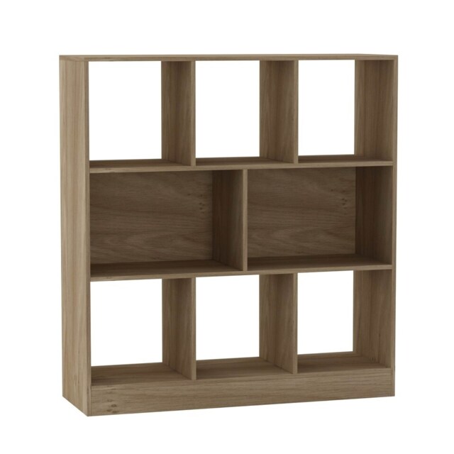8 Cube Asymmetrical Storage Cabinet Wooden Bookcase Shelve Square Organiser Black Oak 1