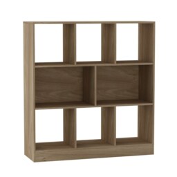8 Cube Asymmetrical Storage Cabinet Wooden Bookcase Shelve Square Organiser Black Oak 1