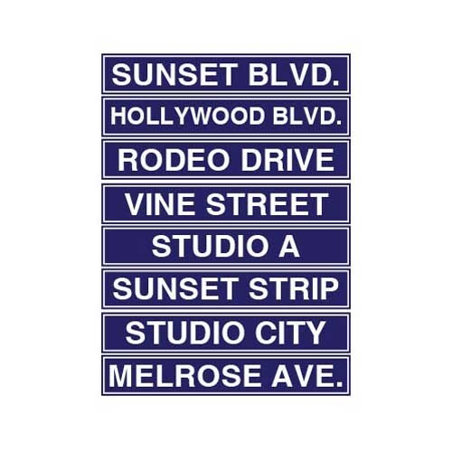 Hollywood Street Sign Decorations 61cm - Pack of 8